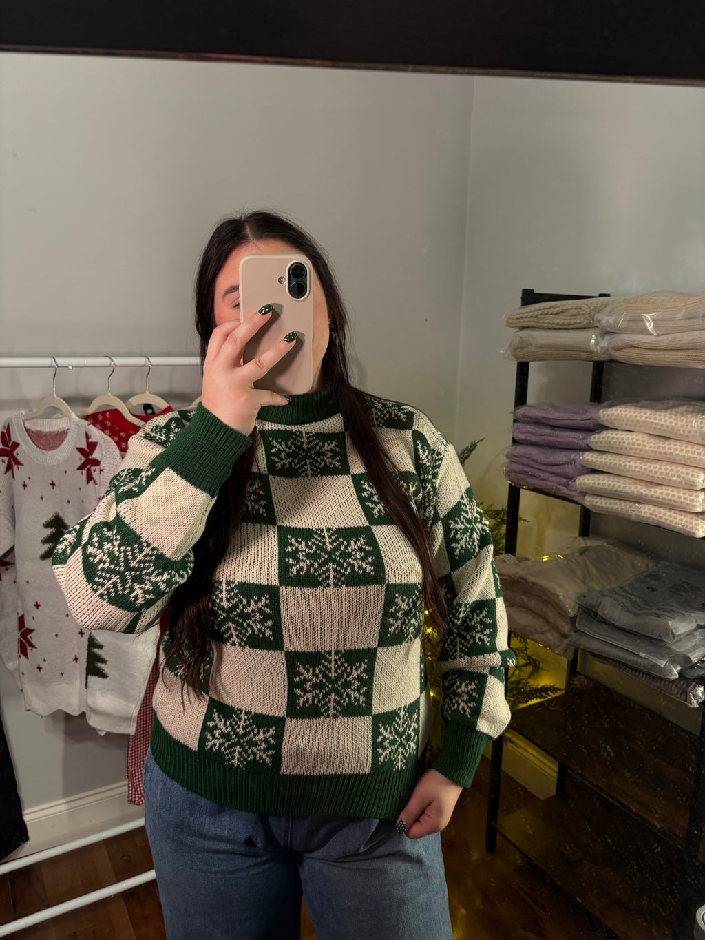 Snowflake Plaid Sweater