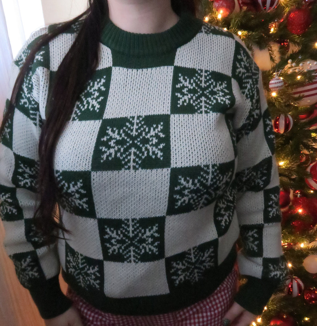 Snowflake Plaid Sweater