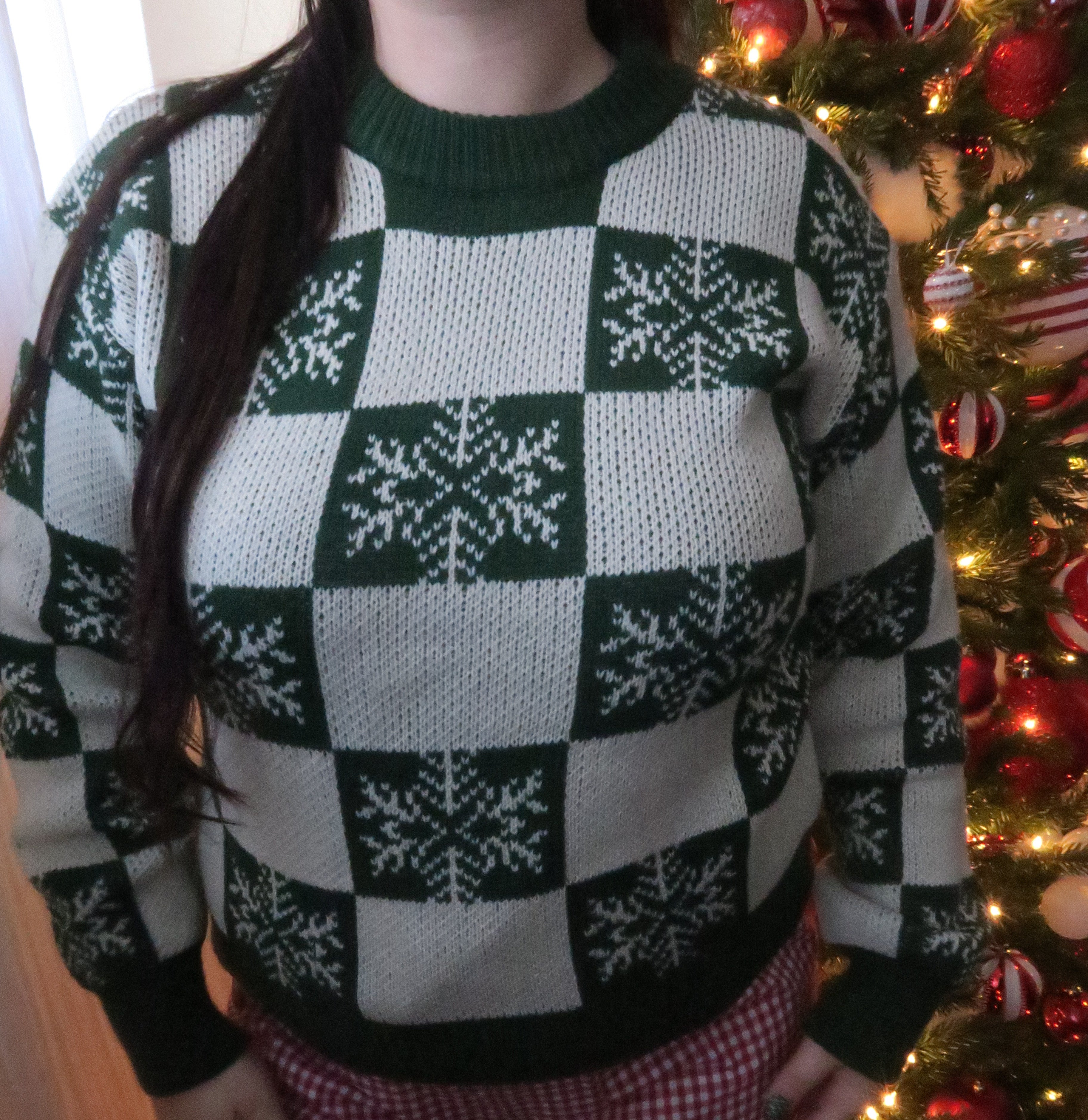 Snowflake Plaid Sweater